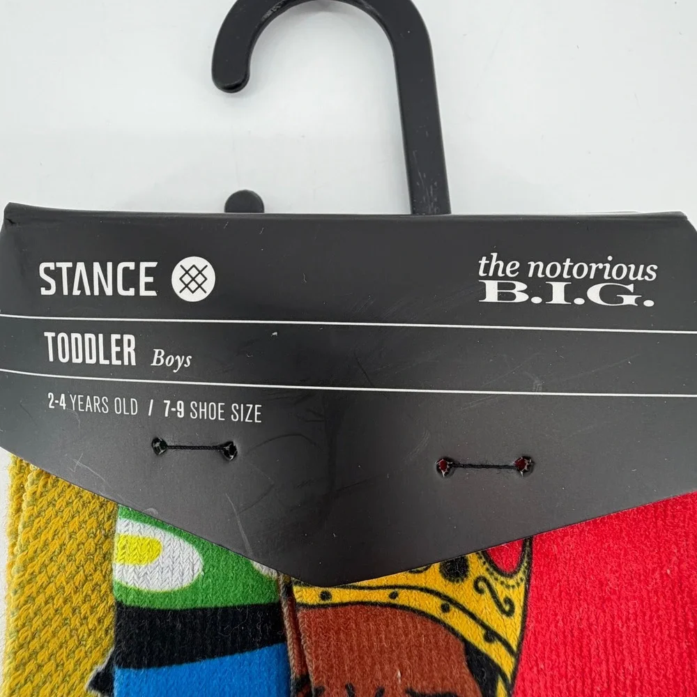 Stance Toddler Notorious BIG Crew Socks 3 Pk Biggie Smalls Hip Hop NWT 2-4Y 7-9
